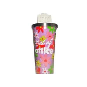Parker Lane 22oz Insulated Tumbler “Out Of Office”Pink Floral Plastic Travel Cup